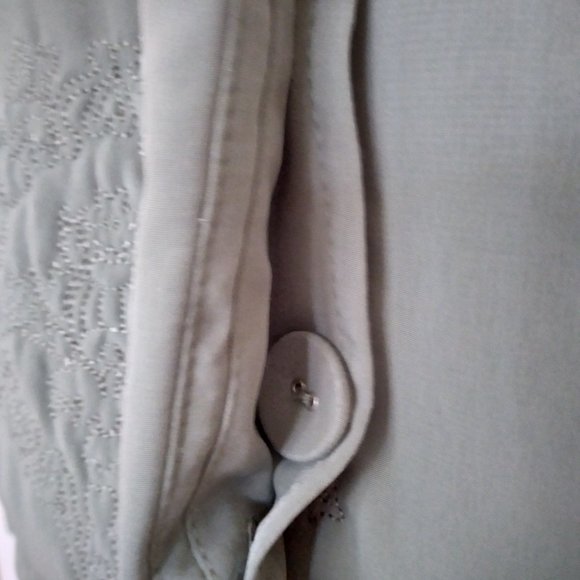 J. Jill XS Coat Jacket  Sage Light Green Embroidered Plush Lined Oversized - Picture 8 of 16